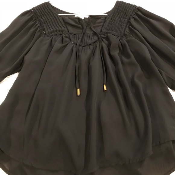 Gianni Bini flowy black sheer blouse - Picture 2 of 4
